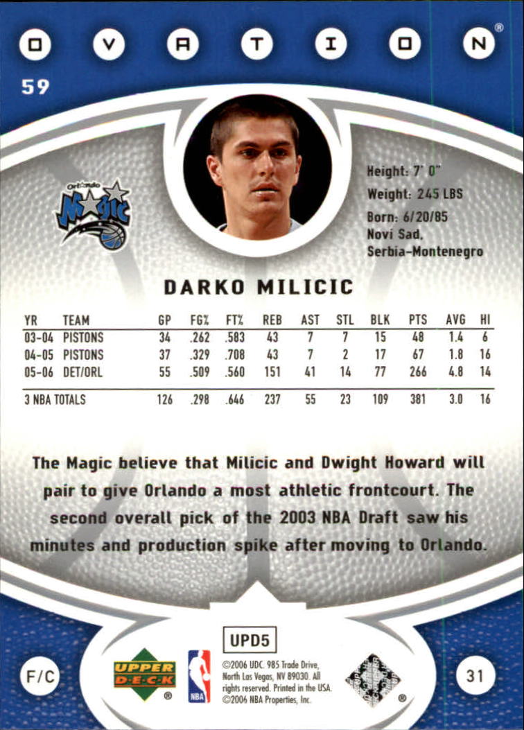 2006/2007 Ovation (Upper Deck) Basketball - Picture 113 of 227