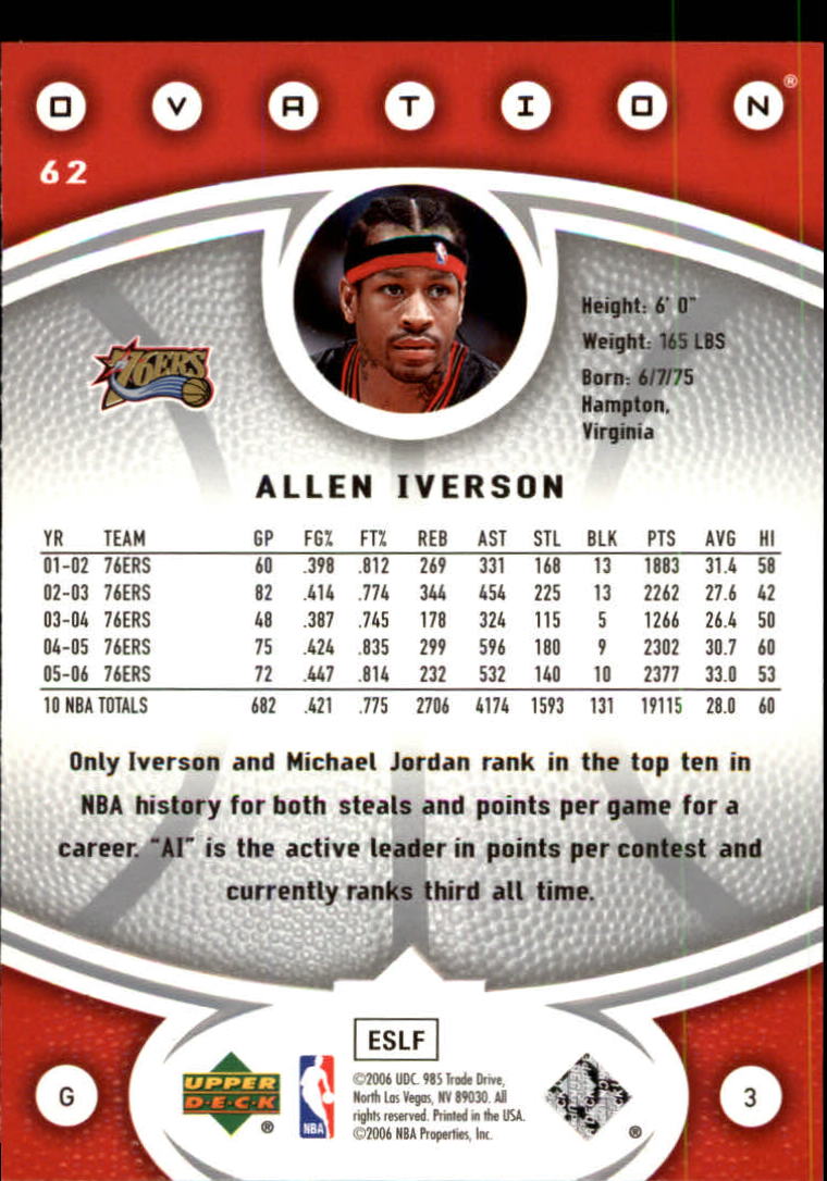 2006/2007 Ovation (Upper Deck) Basketball - Picture 107 of 227