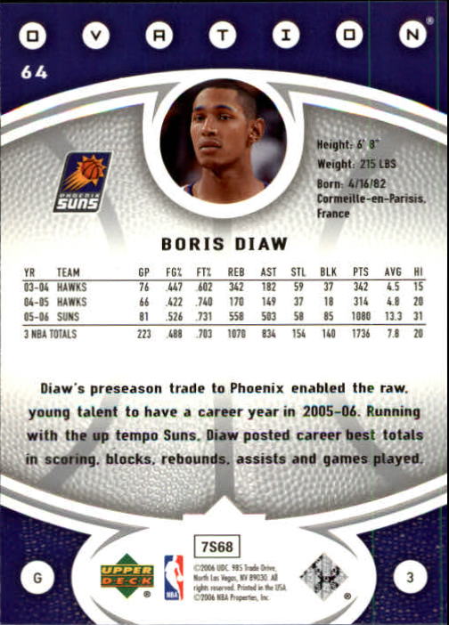 2006/2007 Ovation (Upper Deck) Basketball - Picture 103 of 227