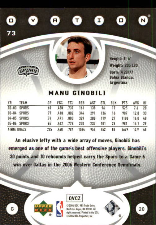 2006/2007 Ovation (Upper Deck) Basketball - Picture 87 of 227
