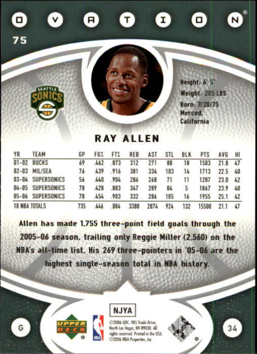 2006/2007 Ovation (Upper Deck) Basketball - Picture 83 of 227