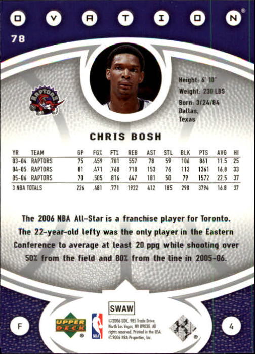 2006/2007 Ovation (Upper Deck) Basketball - Picture 77 of 227