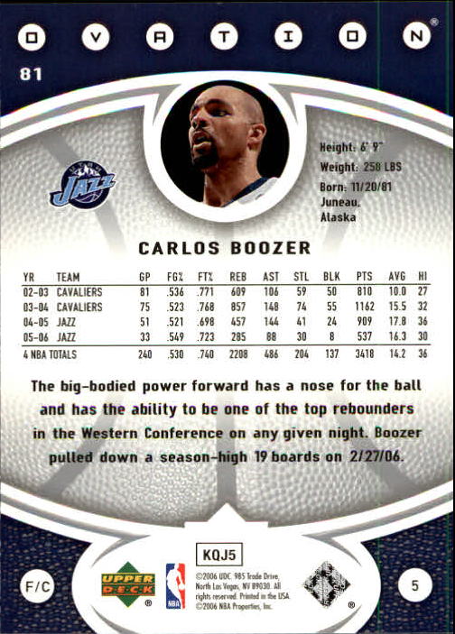 2006/2007 Ovation (Upper Deck) Basketball - Picture 71 of 227