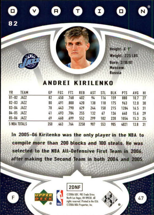 2006/2007 Ovation (Upper Deck) Basketball - Picture 69 of 227