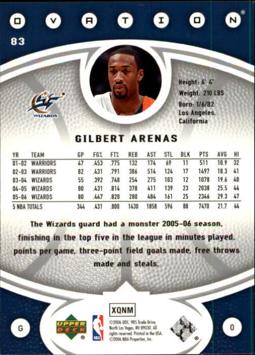 2006/2007 Ovation (Upper Deck) Basketball - Picture 67 of 227