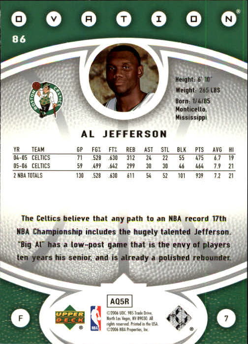 2006/2007 Ovation (Upper Deck) Basketball - Picture 61 of 227
