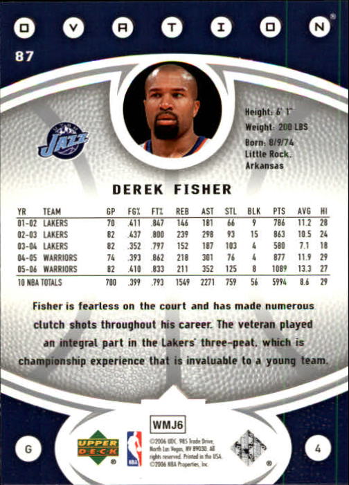 2006/2007 Ovation (Upper Deck) Basketball - Picture 59 of 227