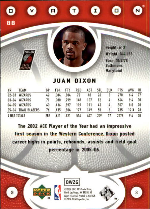 2006/2007 Ovation (Upper Deck) Basketball - Picture 57 of 227