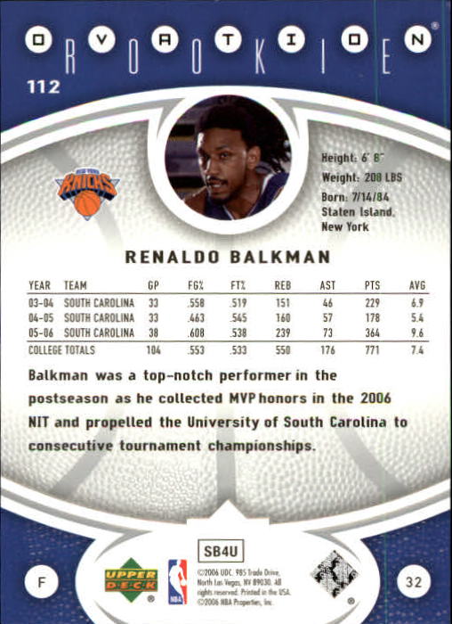 2006/2007 Ovation (Upper Deck) Basketball - Picture 49 of 227