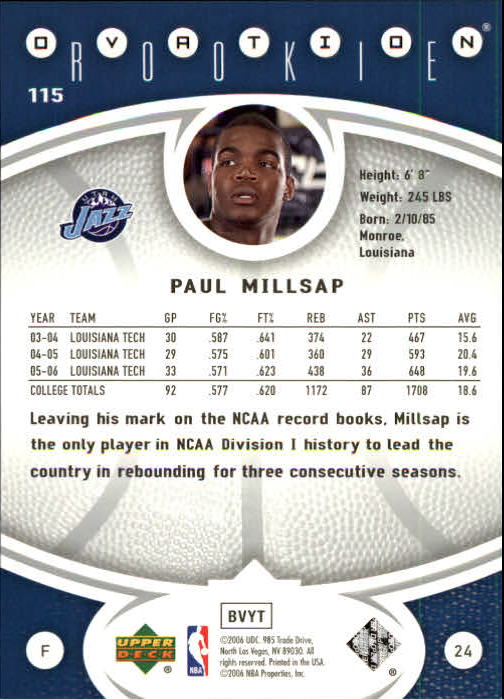 2006/2007 Ovation (Upper Deck) Basketball - Picture 47 of 227