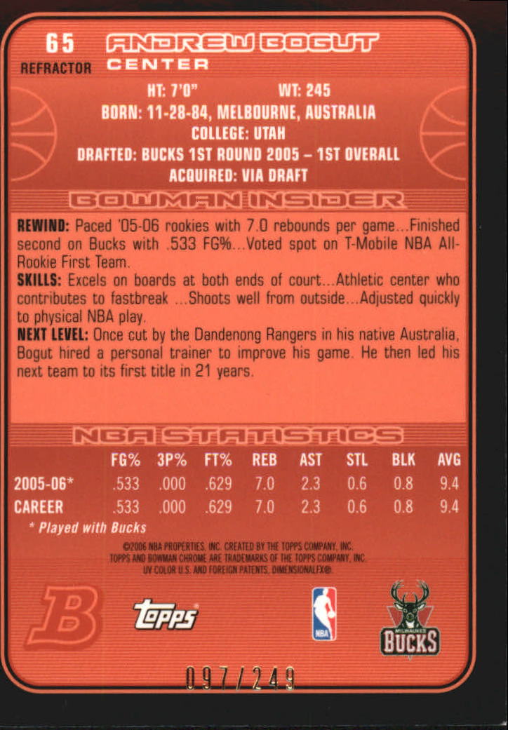 Bowman 2006-07 cromo refractor/refractores de baloncesto paralelo que eliges - Imagen 14 de 30