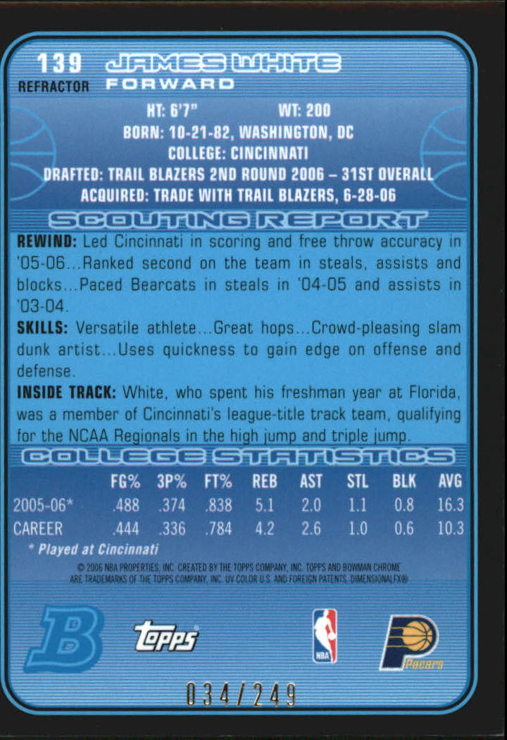 Bowman 2006-07 cromo refractor/refractores de baloncesto paralelo que eliges - Imagen 28 de 30