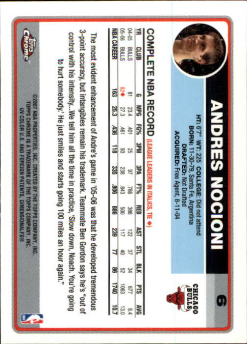 2006-07 Topps Chrome Basketball Card Pick - Picture 11 of 380
