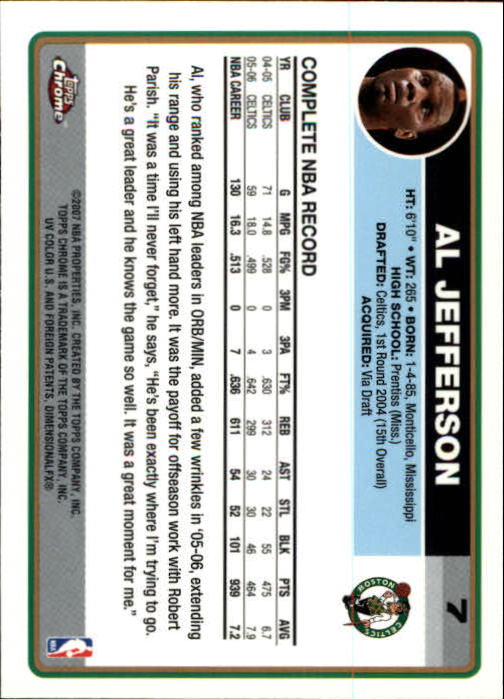 2006-07 Topps Chrome Basketball Card Pick - Picture 13 of 380