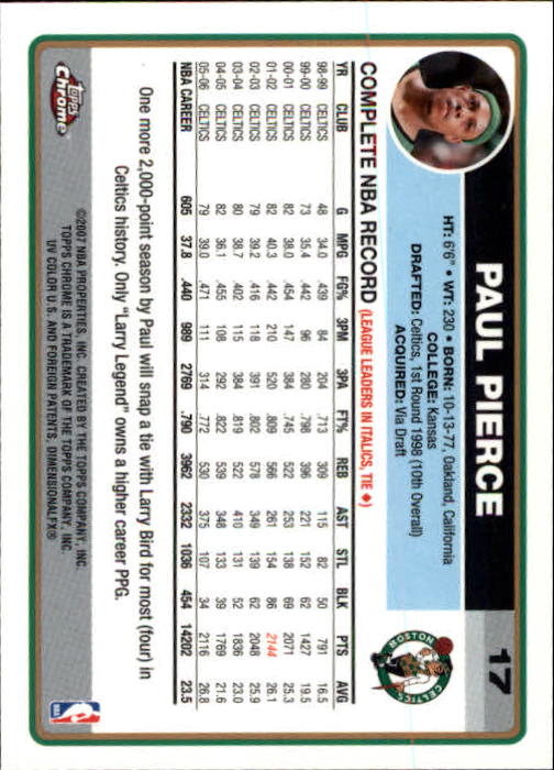 2006-07 Topps Chrome Basketball Card Pick - Picture 31 of 380