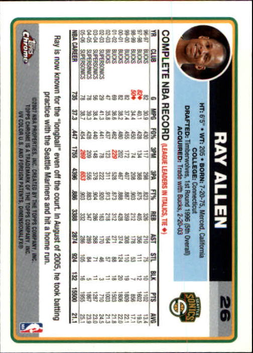 2006-07 Topps Chrome Basketball Card Pick - Picture 47 of 380