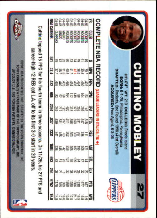 2006-07 Topps Chrome Basketball Card Pick - Picture 49 of 380