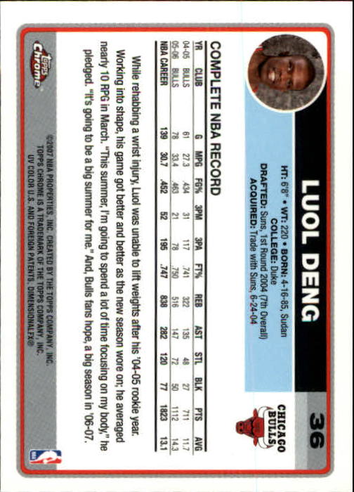 2006-07 Topps Chrome Basketball Card Pick - Picture 65 of 380