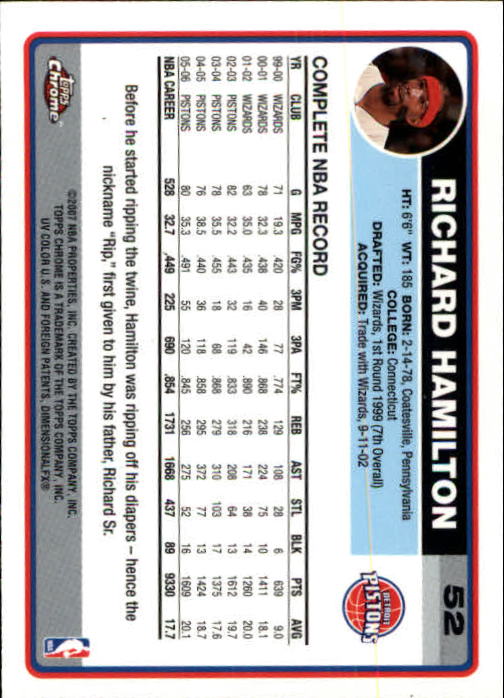 2006-07 Topps Chrome Basketball Card Pick - Picture 95 of 380