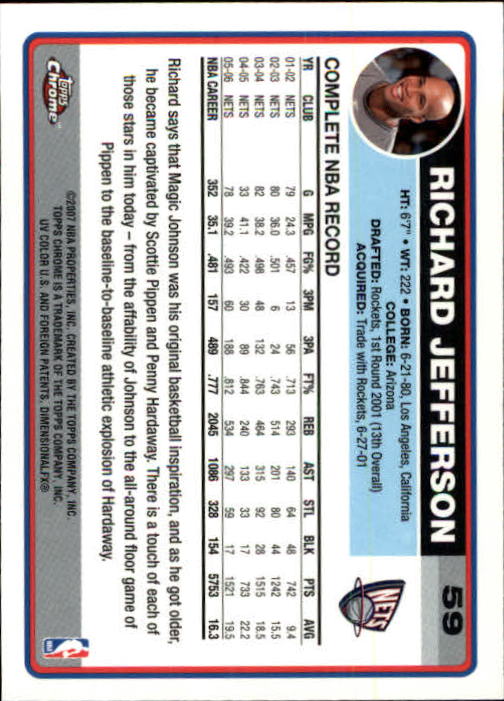 2006-07 Topps Chrome Basketball Card Pick - Picture 105 of 380