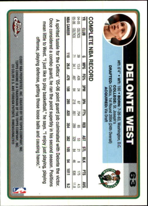 2006-07 Topps Chrome Basketball Card Pick - Picture 113 of 380