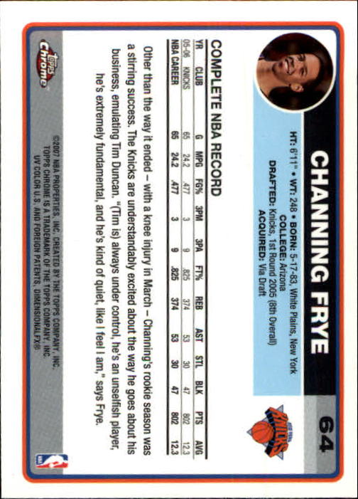 2006-07 Topps Chrome Basketball Card Pick - Picture 115 of 380