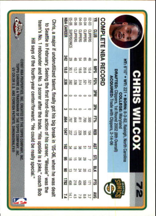 2006-07 Topps Chrome Basketball Card Pick - Picture 129 of 380