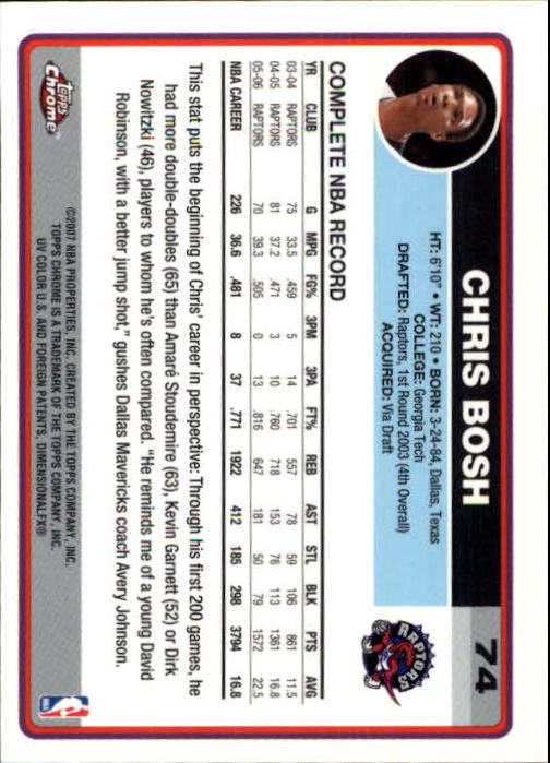 2006-07 Topps Chrome Basketball Card Pick - Picture 133 of 380