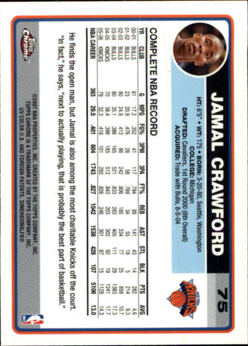 2006-07 Topps Chrome Basketball Card Pick - Picture 135 of 380