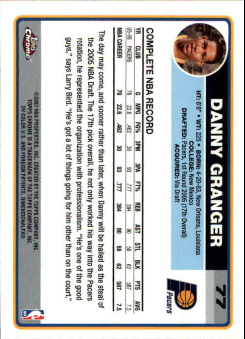 2006-07 Topps Chrome Basketball Card Pick - Picture 139 of 380