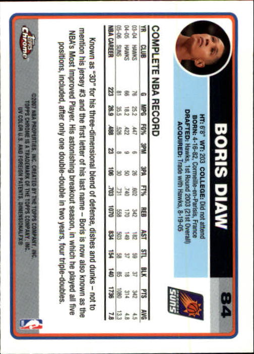 2006-07 Topps Chrome Basketball Card Pick - Picture 153 of 380