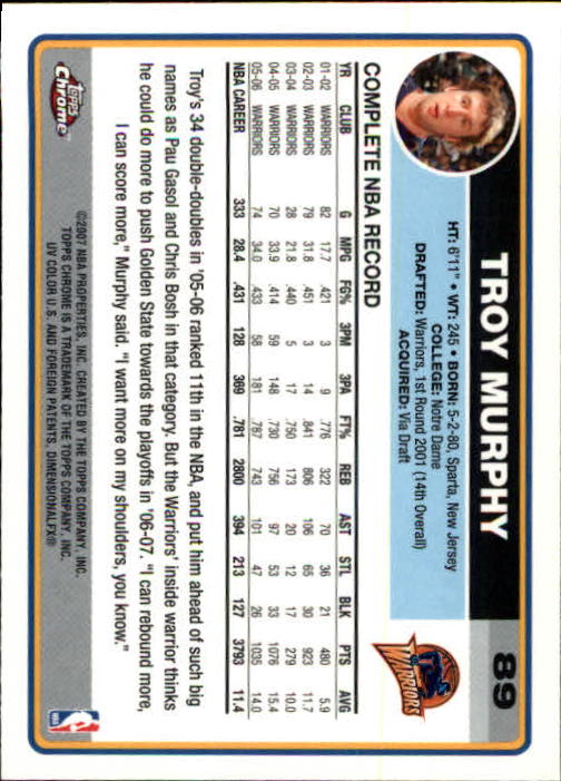 2006-07 Topps Chrome Basketball Card Pick - Picture 163 of 380
