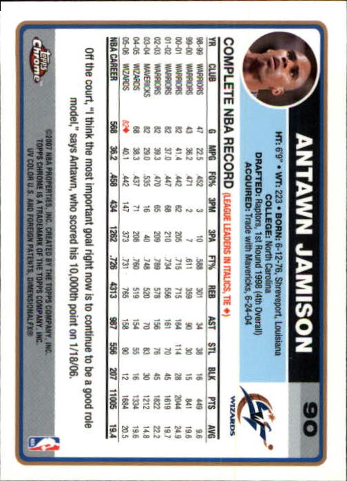 2006-07 Topps Chrome Basketball Card Pick - Picture 165 of 380