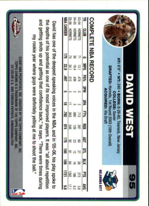 2006-07 Topps Chrome Basketball Card Pick - Picture 175 of 380
