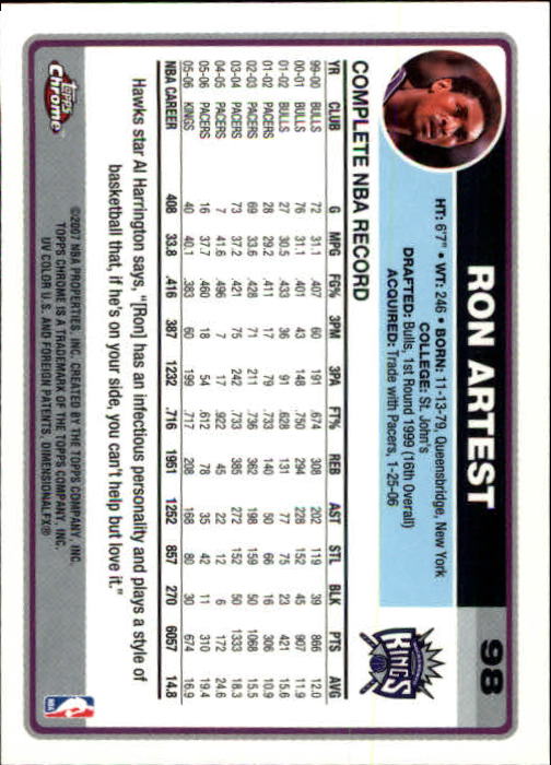 2006-07 Topps Chrome Basketball Card Pick - Picture 181 of 380