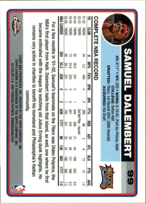2006-07 Topps Chrome Basketball Card Pick - Picture 183 of 380