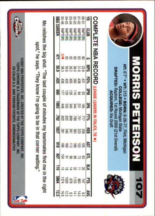 2006-07 Topps Chrome Basketball Card Pick - Picture 197 of 380