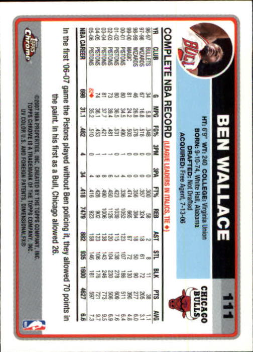 2006-07 Topps Chrome Basketball Card Pick - Picture 203 of 380