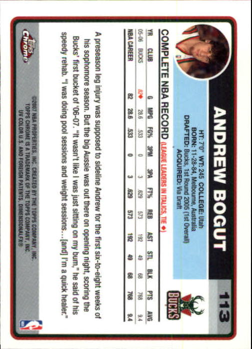 2006-07 Topps Chrome Basketball Card Pick - Picture 207 of 380