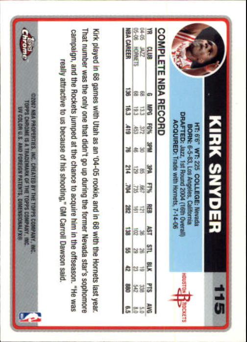 2006-07 Topps Chrome Basketball Card Pick - Picture 211 of 380