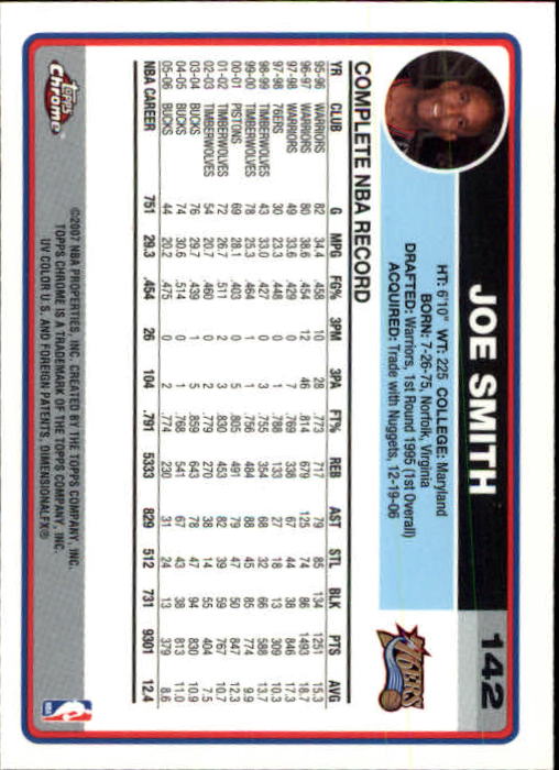 2006-07 Topps Chrome Basketball Card Pick - Picture 261 of 380