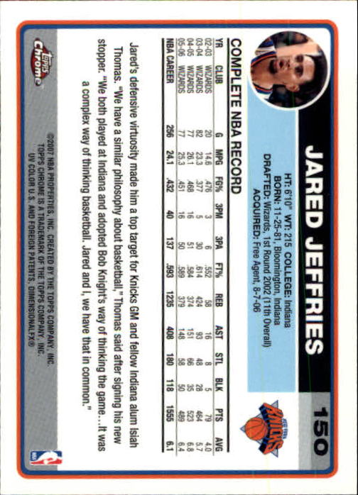 2006-07 Topps Chrome Basketball Card Pick - Picture 277 of 380