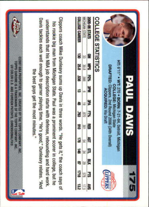 2006-07 Topps Chrome Basketball Card Pick - Picture 317 of 380