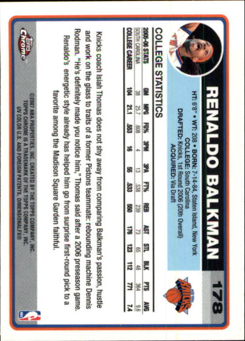 2006-07 Topps Chrome Basketball Card Pick - Picture 323 of 380