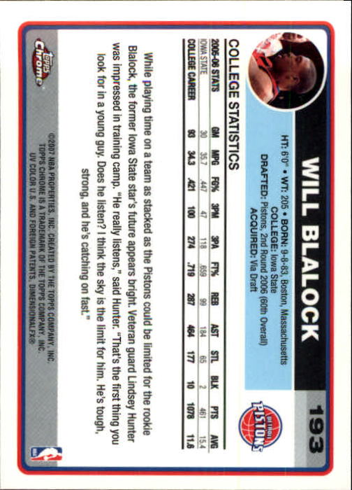 2006-07 Topps Chrome Basketball Card Pick - Picture 349 of 380