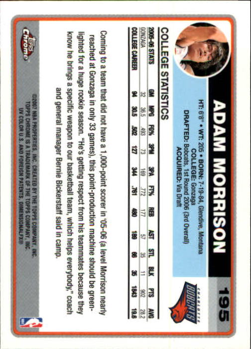 2006-07 Topps Chrome Basketball Card Pick - Picture 353 of 380