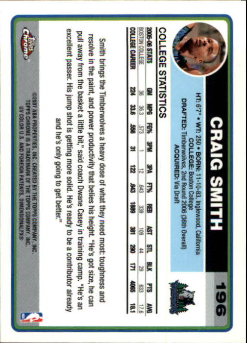 2006-07 Topps Chrome Basketball Card Pick - Picture 355 of 380