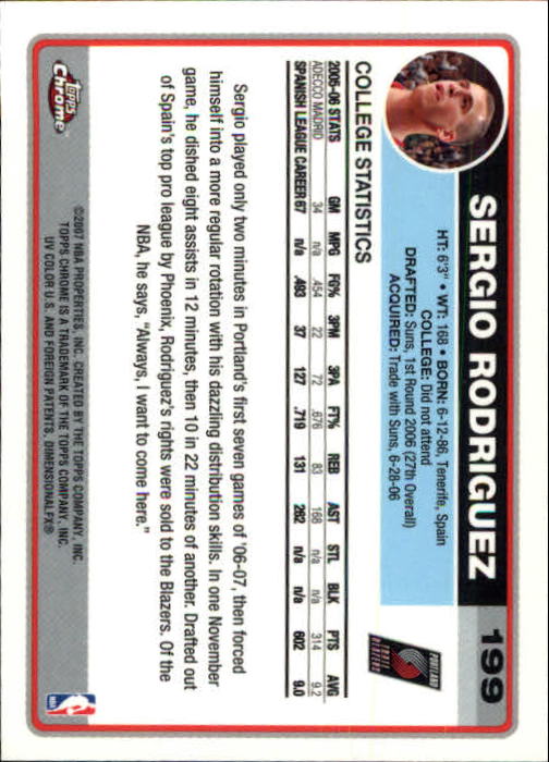 2006-07 Topps Chrome Basketball Card Pick - Picture 359 of 380