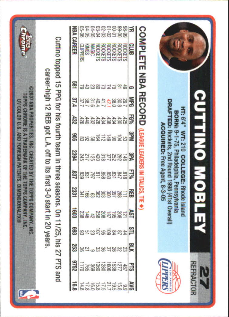 Tarjetas de inserción paralela ""Refractores"" de baloncesto cromadas Topps 2006-07 - Imagen 15 de 113