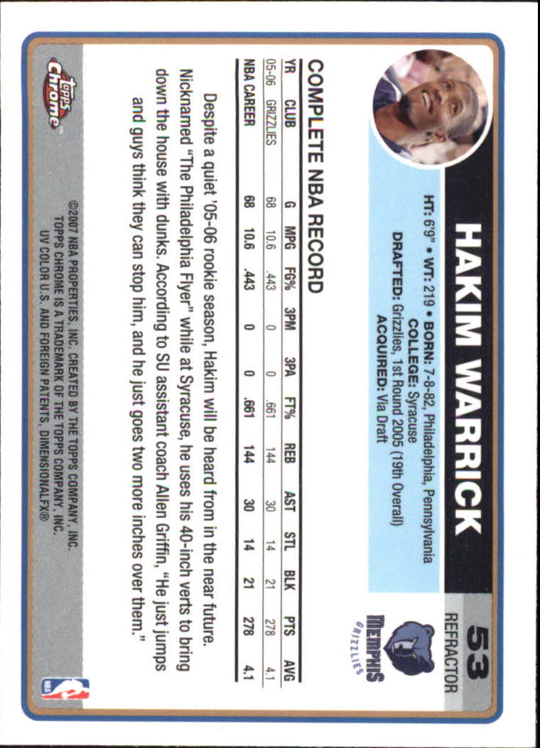 Tarjetas de inserción paralela ""Refractores"" de baloncesto cromadas Topps 2006-07 - Imagen 31 de 113
